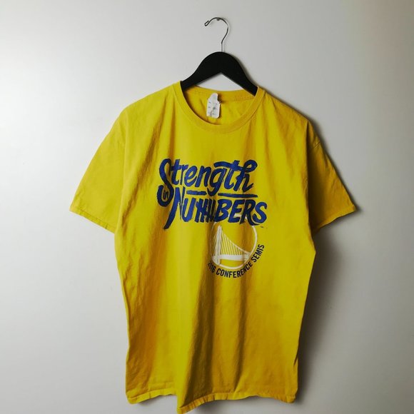 2016 Conference Semis Golden State Warriors T Shirt Yellow XL Extra Large Solid - Picture 10 of 13